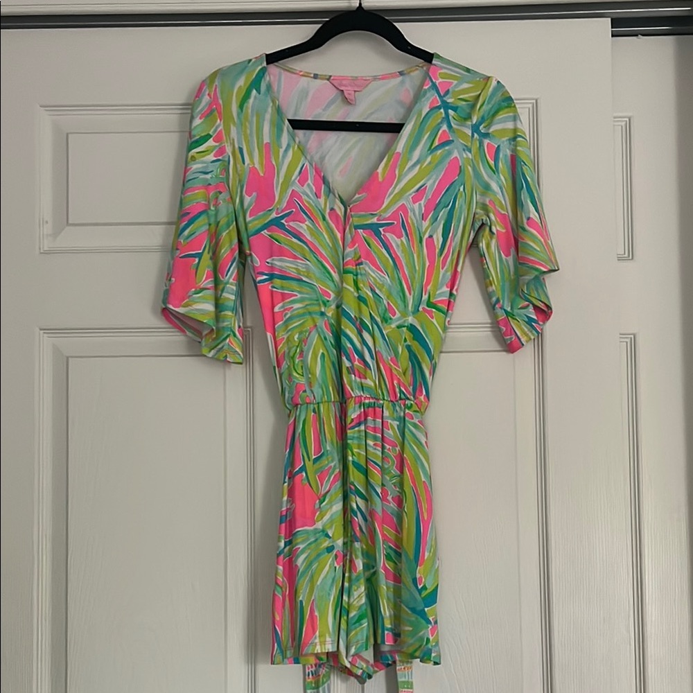 Lilly Pulitzer Pastel Leaf Print Romper